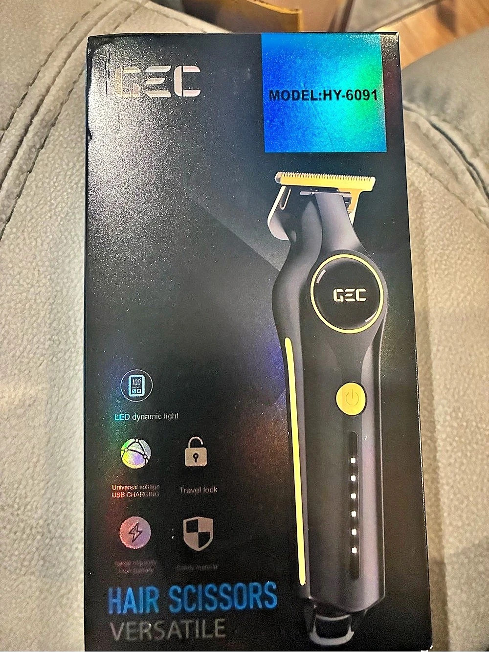 GEC HY-6091 Cordless Hair Clipper Black & Gold NWT